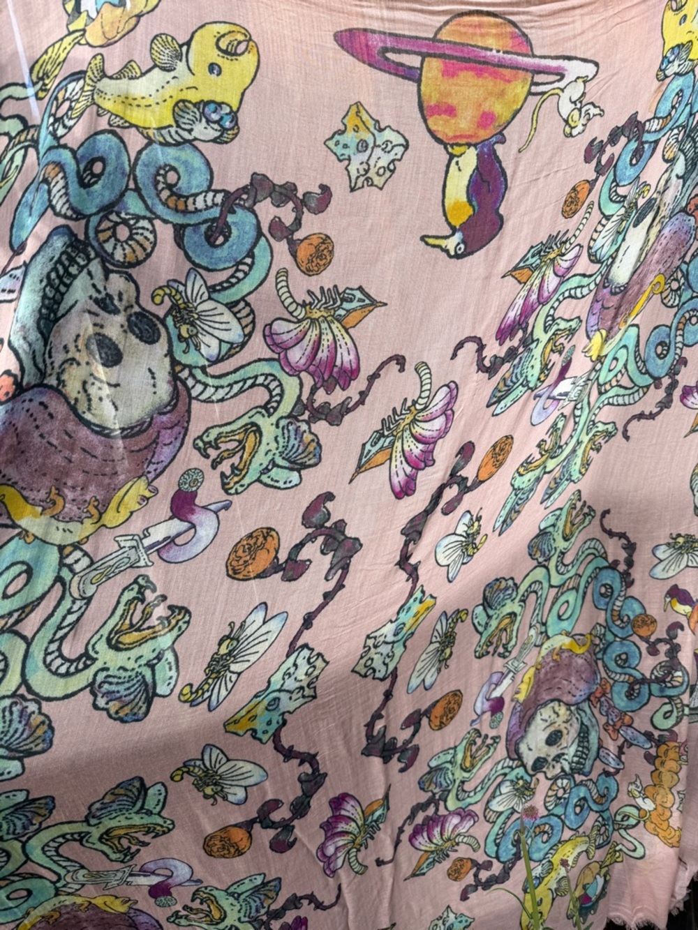 Zadig & Voltaire Kerry compo Skull Scarf in blush - Picture 6 of 8